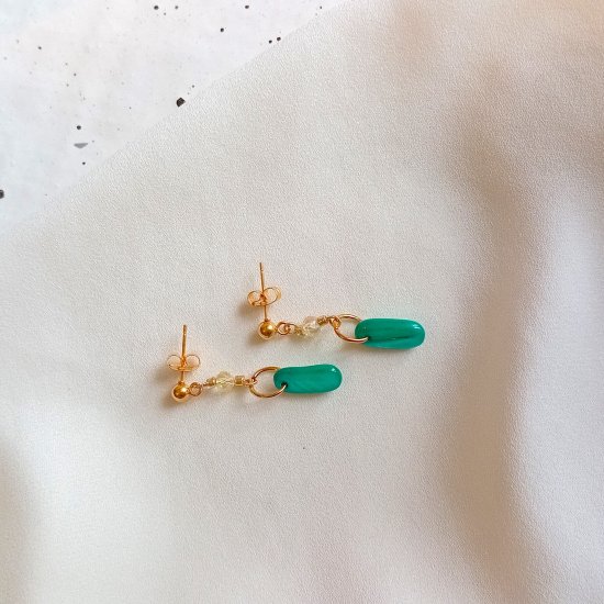 "Green Howlite" Σκουλαρίκια με πέτρα χαολίτη