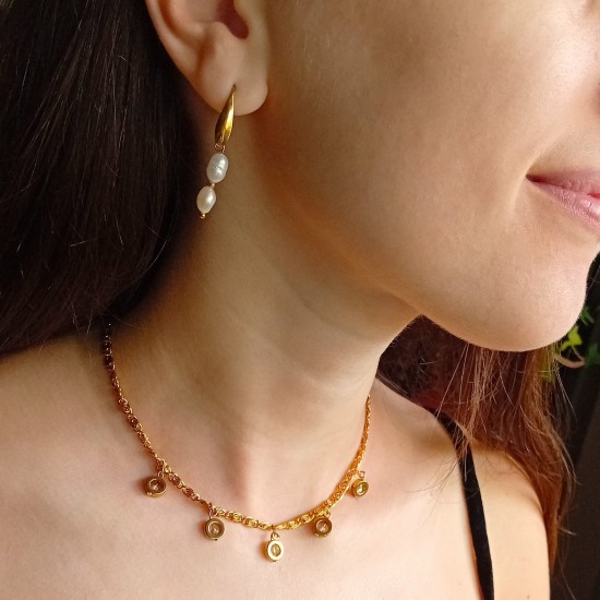 "Gold Aurelia Pearl" Σκουλαρίκια με μαργαριτάρια καλλιέργειας 