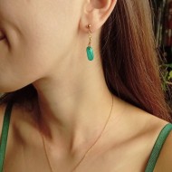 "Green Howlite" Σκουλαρίκια με πέτρα χαολίτη