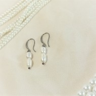 "Silver Aurelia Pearl" Σκουλαρίκια με μαργαριτάρια καλλιέργειας