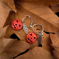 "Spooky pumpkins" Σκουλαρίκια κρίκοι 