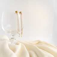 "Elegant Pearls" Σκουλαρίκια κρεμαστά με πέρλες 
